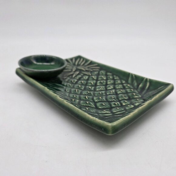 Hoening Maui Ceramic Fish Motif Sushi Platter & Soy Sauce Bowl Embossed Pineappl - Picture 6 of 6